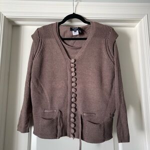 Light Brown Two-Piece Sweater Set